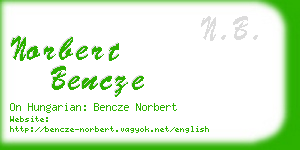 norbert bencze business card